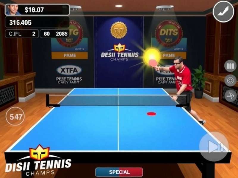 Desi Table Tennis Champs Gameplay Action Desi Table Tennis Champs gameplay showing a player performing a special shot with Desi Table Tennis Champs watermark